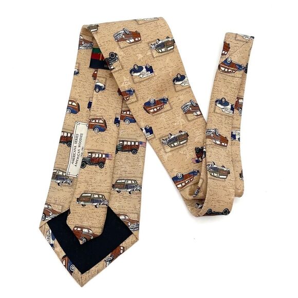 Vintage Tango Silk Americana Series Necktie American Woodies 1928-1961 Men’s Tie - Picture 2 of 13